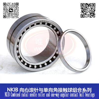 NKIB Combined needle roller bearing series of radial needle roller and one-way angular contact ball